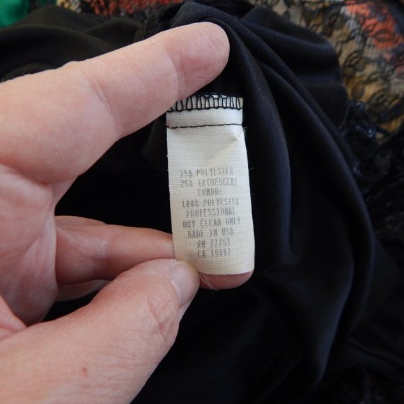 Y2K BETSEY JOHNSON EVENINGS dress strapless lace metallic goth punk emo black XS - Picture 9 of 9